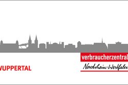 Logo der Verbraucherzentrale NRW Wuppertal mit Stadt-Skyline