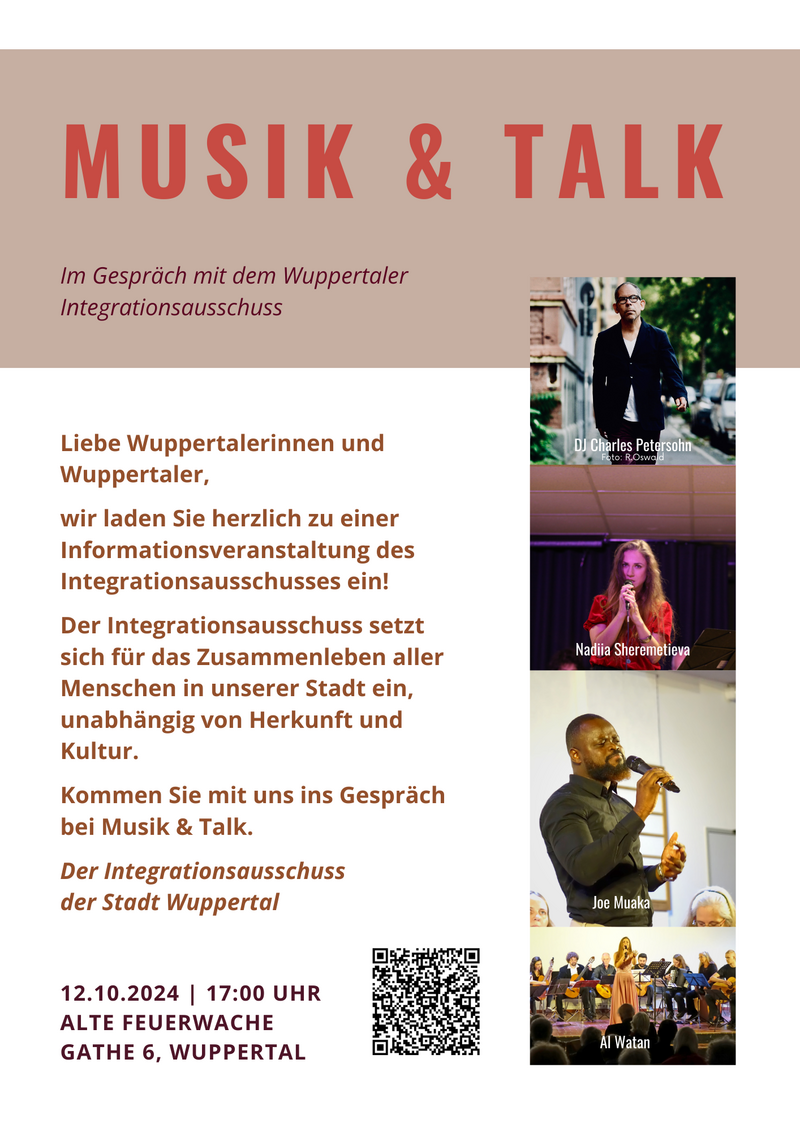 Plakat mit Einladung zu Musik & Talk