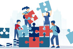 Schüler*innen arbeiten zusammen