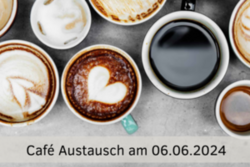 Logo und Flyer Café Austausch am 06.06.2024